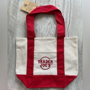 Trader Joe's Red Mini Canvas Tote Bag